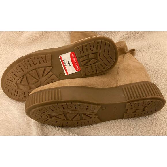 Steve Madden Women's Freshly Suede Wedge Sneaker Ankle Boots Size 9M Tan NWT - Picture 6 of 8